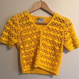 Golden yellow knit acrylic blouse